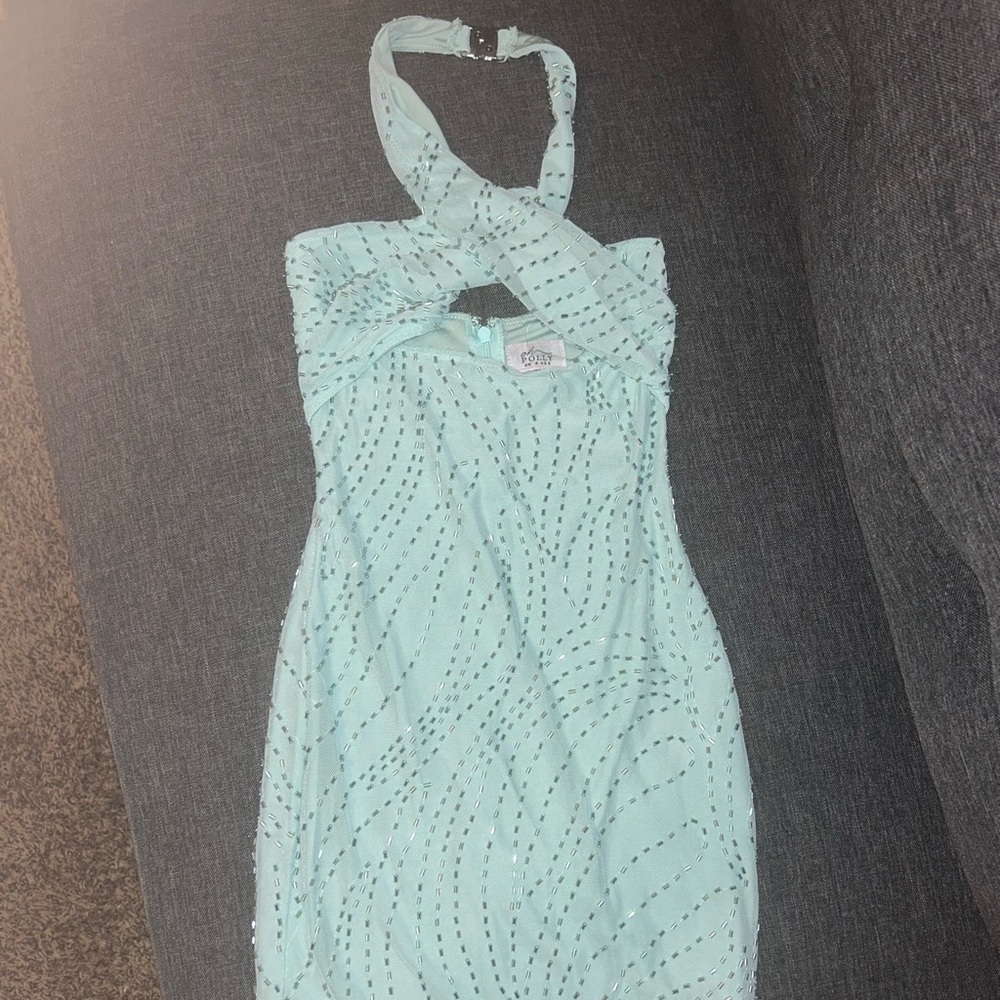Oh Polly aqua dress sparkly studded